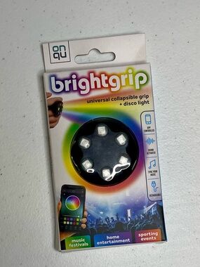 Brightgrip Universal Collapsible Grip + Disco Light stand for phone